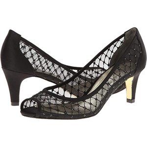 Adrianna Papell Womens Jamie Dress Pump Black Mesh Size 6